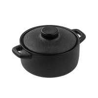 High quality wholesale serving ceramic round cocotte black casserole cast iron