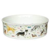 8'' classic look large personalized custom ceramic dog bowl