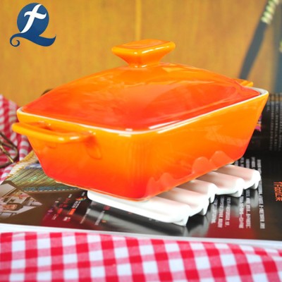 Promotion Rectangular Casserole Ceramics With Lid