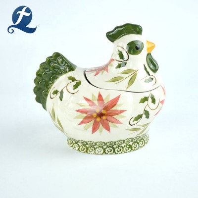 Hot selling cute cock shape custom home decor ceramic coin bank